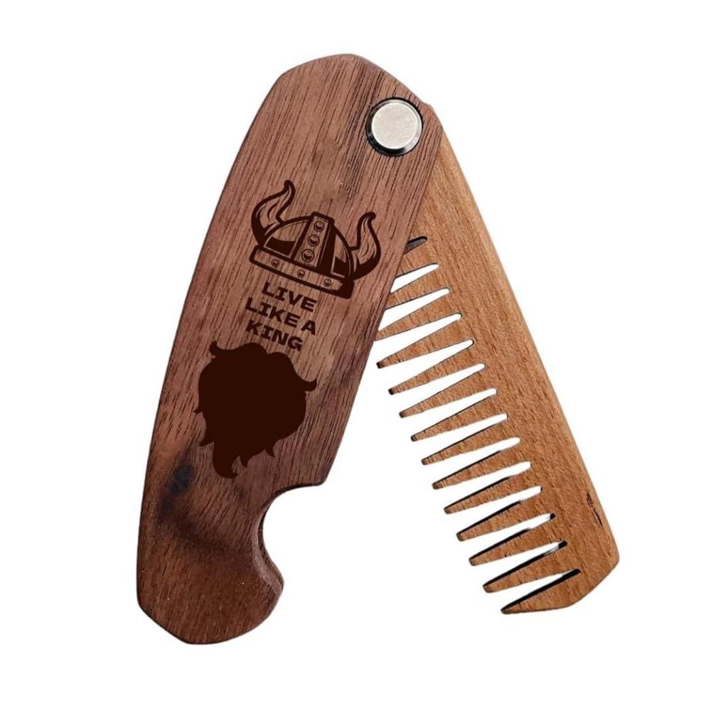 image:imageBeard Comb Personalized Gifts Anniversary Gift Wooden Brush Custom Comb Groomsmen Gift Hair Brush Pocket Brush Birthday Gift for Boyfriend Beard FreedomLive Like Viking