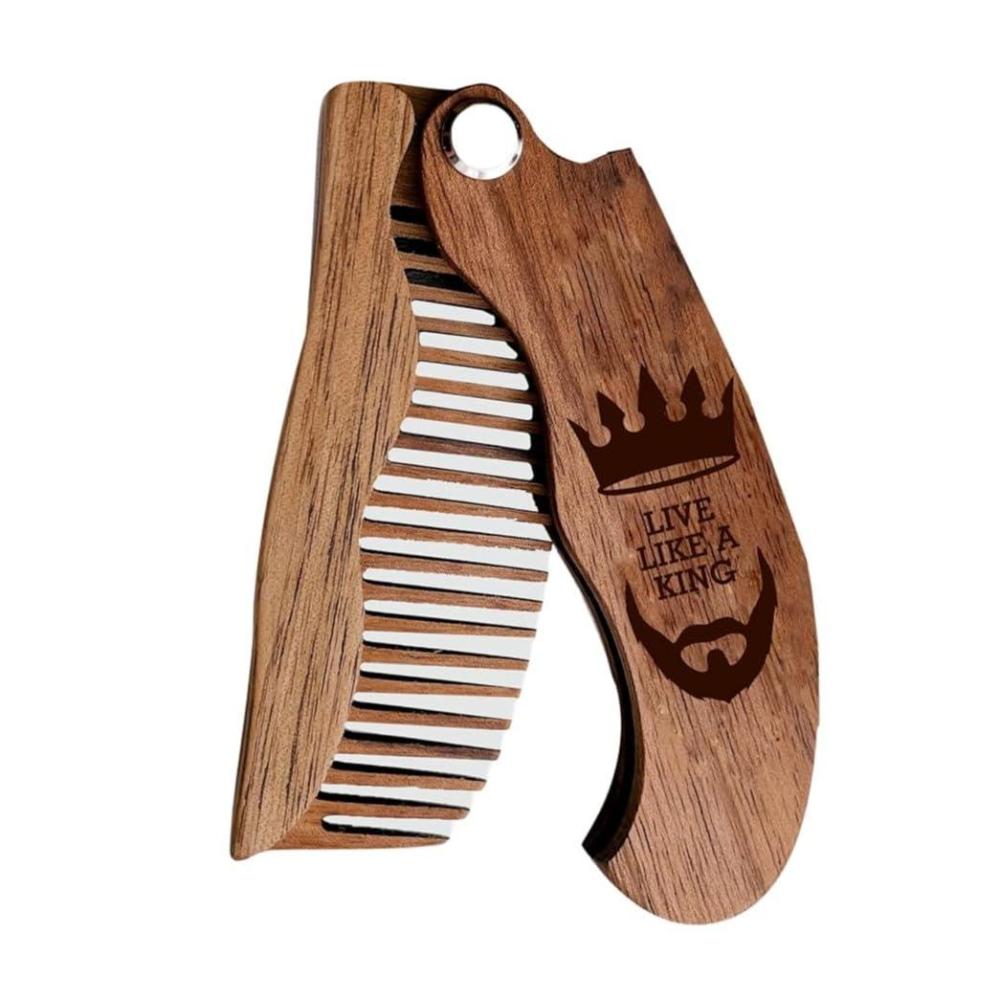 image:imageBeard Comb Personalized Gifts Anniversary Gift Wooden Brush Custom Comb Groomsmen Gift Hair Brush Pocket Brush Birthday Gift for Boyfriend VikingLive Like King