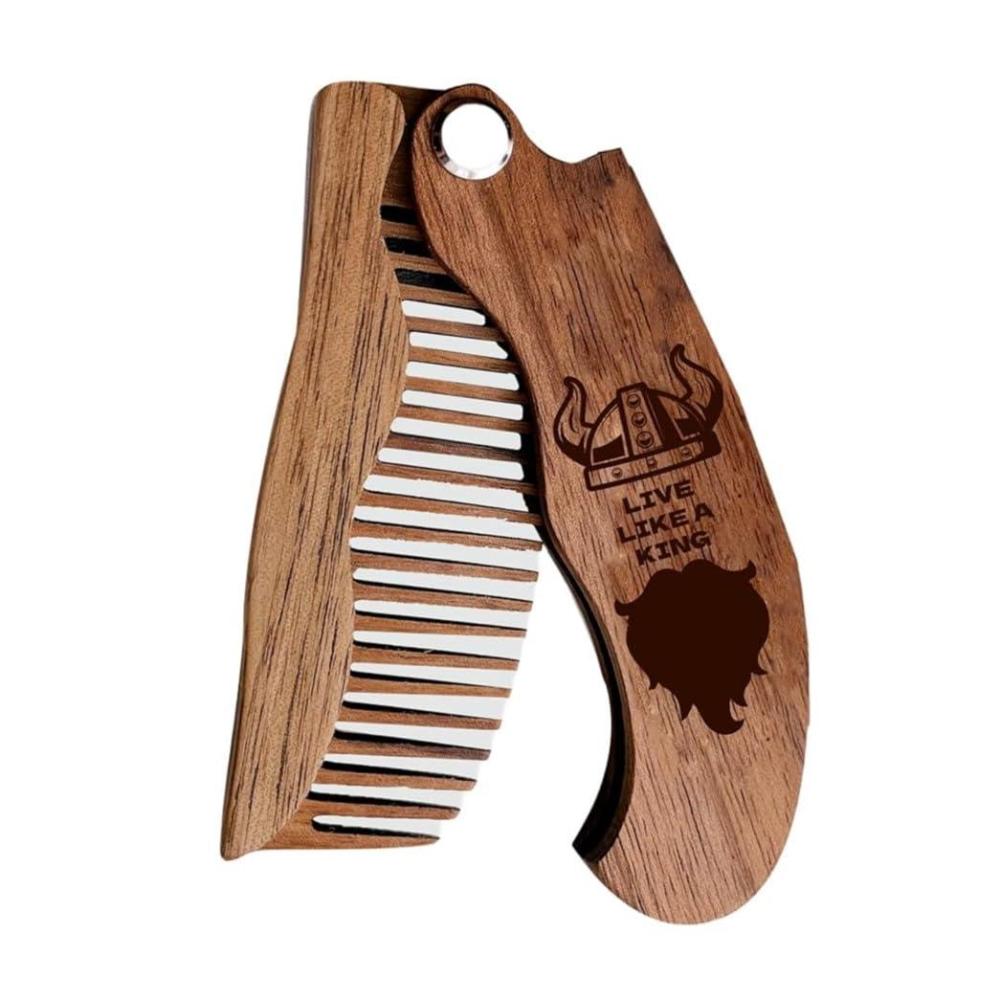 image:imageBeard Comb Personalized Gifts Anniversary Gift Wooden Brush Custom Comb Groomsmen Gift Hair Brush Pocket Brush Birthday Gift for Boyfriend VikingLive Like Viking