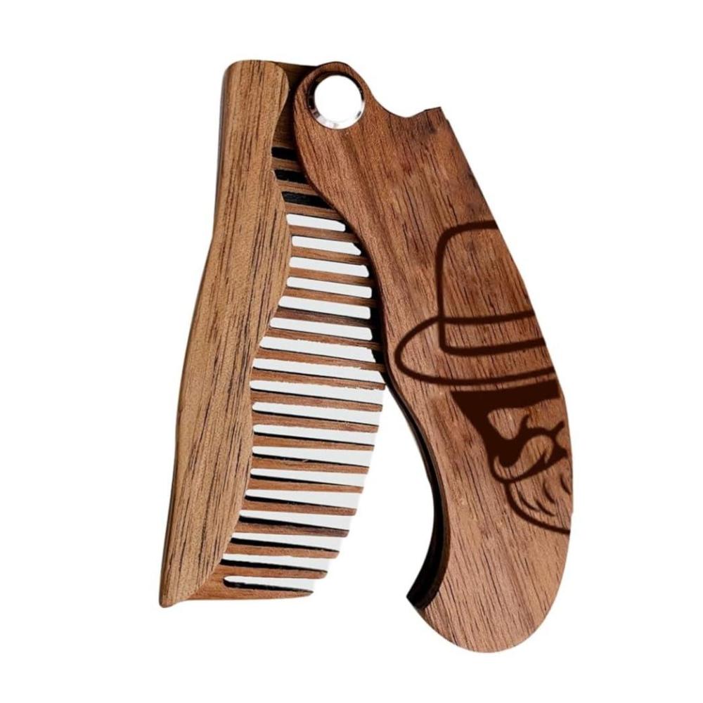 image:imageBeard Comb Personalized Gifts Anniversary Gift Wooden Brush Custom Comb Groomsmen Gift Hair Brush Pocket Brush Birthday Gift for Boyfriend VikingMan in Hat