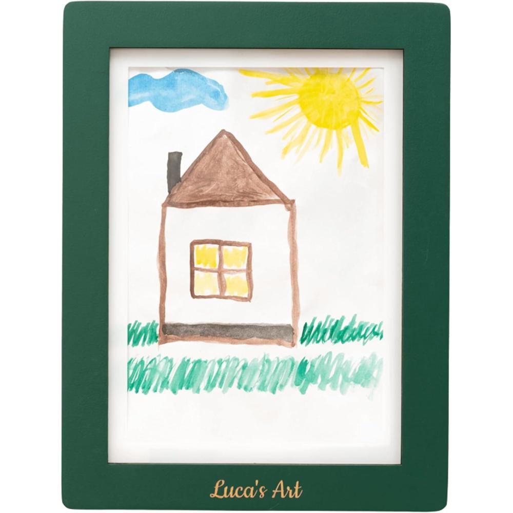 image:imageEnjoy The Wood Kids Art Display Frame Changeable Artwork Easy Change Picture Frames Front Opening Personalized Storage for Children Drawing Wooden Storages Pink FrameGreen