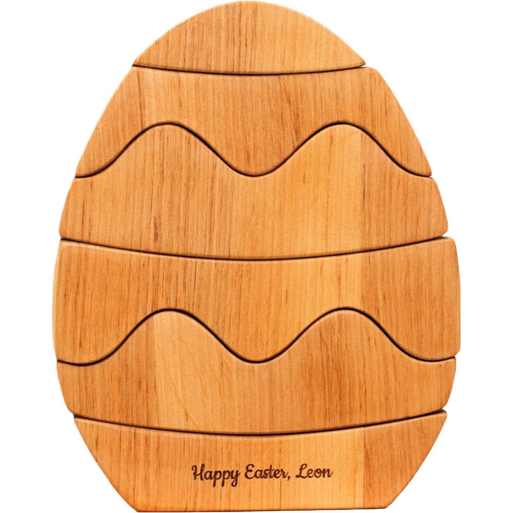 image:imagePersonalized Wood Egg Stacking Toy Wooden Bunny Stacker Montessori Toys First Easter Gift for Baby Girl Baby Boy Sensory Toy Pyramid For Toddler Nursery Decor Gift for Toddler Egg Stacker 1Egg Stacker 1