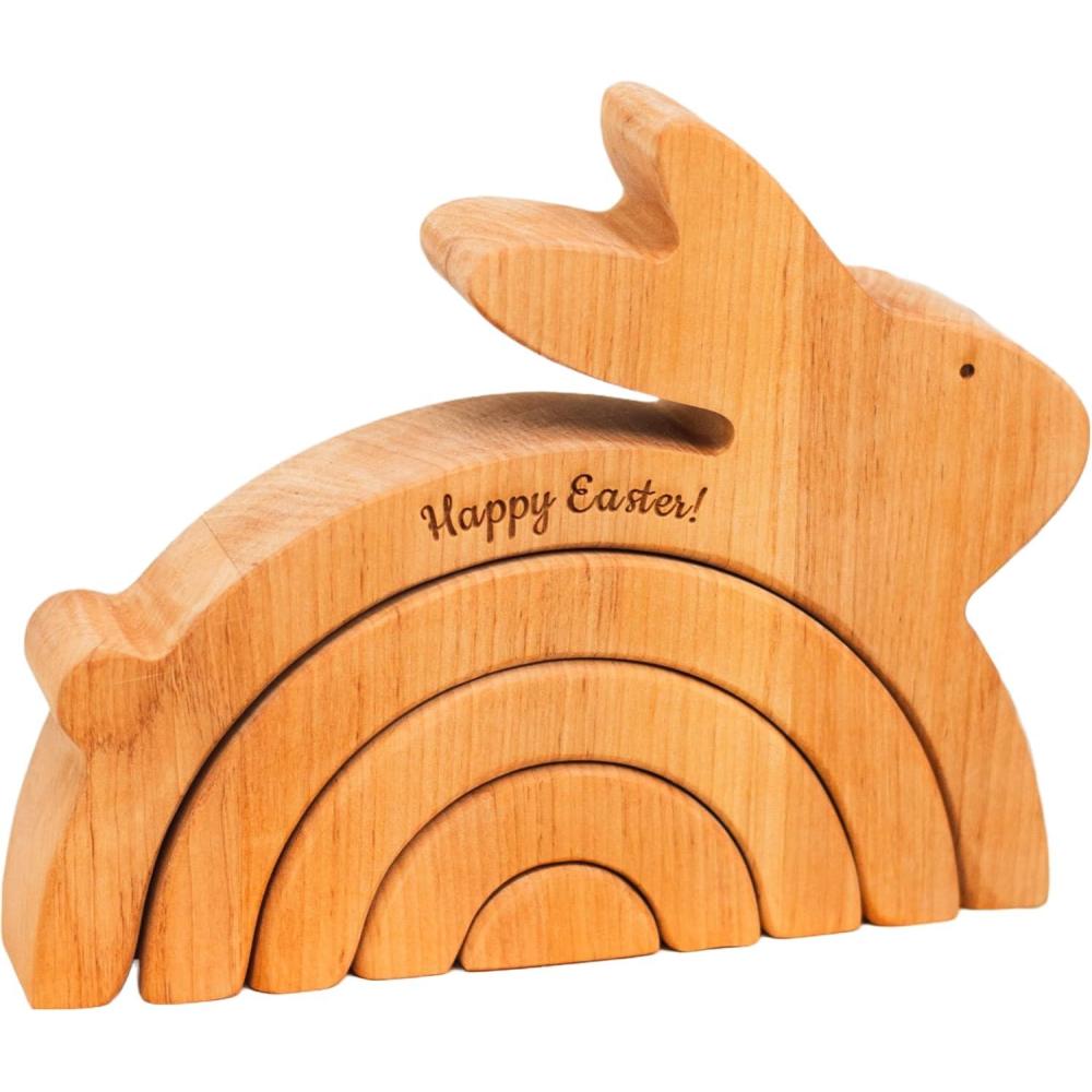 image:imagePersonalized Wood Egg Stacking Toy Wooden Bunny Stacker Montessori Toys First Easter Gift for Baby Girl Baby Boy Sensory Toy Pyramid For Toddler Nursery Decor Gift for Toddler Egg Stacker 1Bunny Stacker