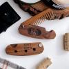 Beard Comb Personalized Gifts Anniversary Gift Wooden Brush Custom Comb Groomsmen Gift Hair Brush Pocket Brush Birthday Gift for Boyfriend (Beard Freedom)(Beard Freedom)