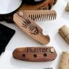 Beard Comb Personalized Gifts Anniversary Gift Wooden Brush Custom Comb Groomsmen Gift Hair Brush Pocket Brush Birthday Gift for Boyfriend (Beard Freedom)(Man in Hat)