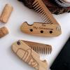 Beard Comb Personalized Gifts Anniversary Gift Wooden Brush Custom Comb Groomsmen Gift Hair Brush Pocket Brush Birthday Gift for Boyfriend (Beard Freedom)(Man in Hat)