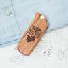 Beard Comb for Men Pocket Folding Combs for Mustache & Hair Travel Natural Wooden Comb with Real Man Engraving – Perfect for Use w/Beard Balm Oil (Wavy Half Skull) (Model RM)(Model RM)