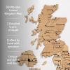 Enjoy The Wood – 3D United Kingdom Travel Map with Pins Wooden Wall Art – Handcrafted Wood UK Map – Wooden Kitchen Wall Art – UK Maps Gift for Travellers & Home Décor Lovers (Terra, XL, Unframed)(Light)