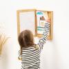 Enjoy The Wood Kids Art Display Frame Changeable Artwork – Easy Change Picture Frames – Front Opening Personalized Storage for Children Drawing Wooden Storages (Pink, Frame)(Grey)