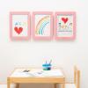 Enjoy The Wood Kids Art Display Frame Changeable Artwork – Easy Change Picture Frames – Front Opening Personalized Storage for Children Drawing Wooden Storages (Pink, Frame)(Pink)