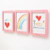 Enjoy The Wood Kids Art Display Frame Changeable Artwork – Easy Change Picture Frames – Front Opening Personalized Storage for Children Drawing Wooden Storages (Pink, Frame)(Pink)