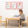 Enjoy The Wood Kids Art Display Frame Changeable Artwork – Easy Change Picture Frames – Front Opening Personalized Storage for Children Drawing Wooden Storages (Pink, Frame)(White)