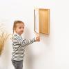 Enjoy The Wood Kids Art Display Frame Changeable Artwork – Easy Change Picture Frames – Front Opening Personalized Storage for Children Drawing Wooden Storages (Pink, Frame)(Light)