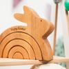 Personalized Wood Egg Stacking Toy Wooden Bunny Stacker Montessori Toys First Easter Gift for Baby Girl Baby Boy Sensory Toy Pyramid For Toddler Nursery Decor Gift for Toddler (Egg Stacker №1)(Bunny Stacker)