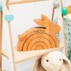 Personalized Wood Egg Stacking Toy Wooden Bunny Stacker Montessori Toys First Easter Gift for Baby Girl Baby Boy Sensory Toy Pyramid For Toddler Nursery Decor Gift for Toddler (Egg Stacker №1)(Bunny Stacker)