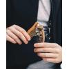Wooden Beard Comb for Men – Personalized Folding Pocket Comb for Moustache Beard & Hair Walnut Combs Engraved (Half Skull)(Bearded Man)
