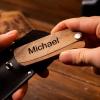 Wooden Beard Comb for Men – Personalized Folding Pocket Comb for Moustache Beard & Hair Walnut Combs Engraved (Half Skull)(Fall in love)