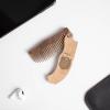 Wooden Beard Comb for Men – Personalized Folding Pocket Comb for Moustache Beard & Hair Walnut Combs Engraved (Half Skull)(Love Is)
