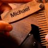 Wooden Beard Comb for Men Folding Pocket Comb for Moustache Beard & Hair Walnut Combs with Dangerous Man Engraving (Walnut, Be Brave)(Walnut)