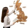 Enjoy The Wood – 3D United Kingdom Travel Map with Pins Wooden Wall Art – Handcrafted Wood UK Map – Wooden Kitchen Wall Art – UK Maps Gift for Travellers & Home Décor Lovers (Terra, XL, Unframed)(Oak)