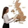 Enjoy The Wood – 3D United Kingdom Travel Map with Pins Wooden Wall Art – Handcrafted Wood UK Map – Wooden Kitchen Wall Art – UK Maps Gift for Travellers & Home Décor Lovers (Terra, XL, Unframed)(Light)