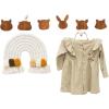 Enjoy The Wood Dinosaur Wall Hooks Nursery Decor Wooden Hangers for Boys Room Cute Hooks Kids Bedroom Birthday Child Gift for Baby (Dinosaurs, Dark Walnut)(Dark Walnut)