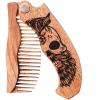 Wooden Beard Comb for Men – Personalized Folding Pocket Comb for Moustache Beard & Hair Walnut Combs Engraved (Half Skull)(Half Skull)