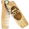 Wooden Beard Comb for Men Folding Pocket Comb for Moustache Beard & Hair Walnut Combs with Dangerous Man Engraving (Walnut, Be Brave)(Walnut)