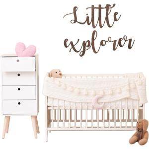 Baby Nursery Wall Decor Quote Wooden Sign Words To Hang On Birthday Gift for Kids Child Playroom Decor 2nd 3rd Birthday Baby Gift Neutral Room Kids Gift (Dark Walnut)(Red Wood)