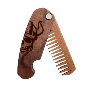 Beard Comb Personalized Gifts Anniversary Gift Wooden Brush Custom Comb Groomsmen Gift Hair Brush Pocket Brush Birthday Gift for Boyfriend (Beard Freedom)(Viking)