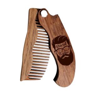 Beard Comb Personalized Gifts Anniversary Gift Wooden Brush Custom Comb Groomsmen Gift Hair Brush Pocket Brush Birthday Gift for Boyfriend (Viking)(Beard Freedom)
