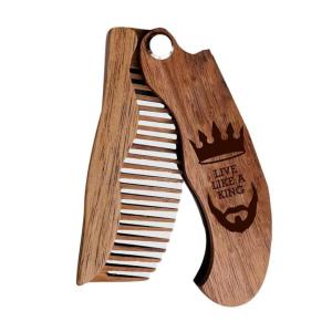 Beard Comb Personalized Gifts Anniversary Gift Wooden Brush Custom Comb Groomsmen Gift Hair Brush Pocket Brush Birthday Gift for Boyfriend (Viking)(Live Like King)