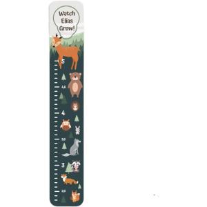 Dinosaur Growth Height Chart for Kids Boy Nursery Decor Wall Child Ruler Baby Shower, Gift 1st 2nd 3rd Birthday (Feather)(Woodland)