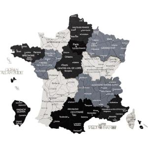 Enjoy The Wood France Travel Map with Pins – 3D Wood Map of France – Handcrafted 3D Wall Art Decor – Wooden Wall Maps Perfect Office or Home Decor – Gift for Travelers (Light, L, Unframed)(Nordik)