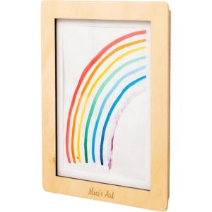Enjoy The Wood Kids Art Display Frame Changeable Artwork – Easy Change Picture Frames – Front Opening Personalized Storage for Children Drawing Wooden Storages (Pink, Frame)(Light)