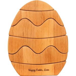 Personalized Wood Egg Stacking Toy Wooden Bunny Stacker Montessori Toys First Easter Gift for Baby Girl Baby Boy Sensory Toy Pyramid For Toddler Nursery Decor Gift for Toddler (Egg Stacker №1)(Egg Stacker №1)