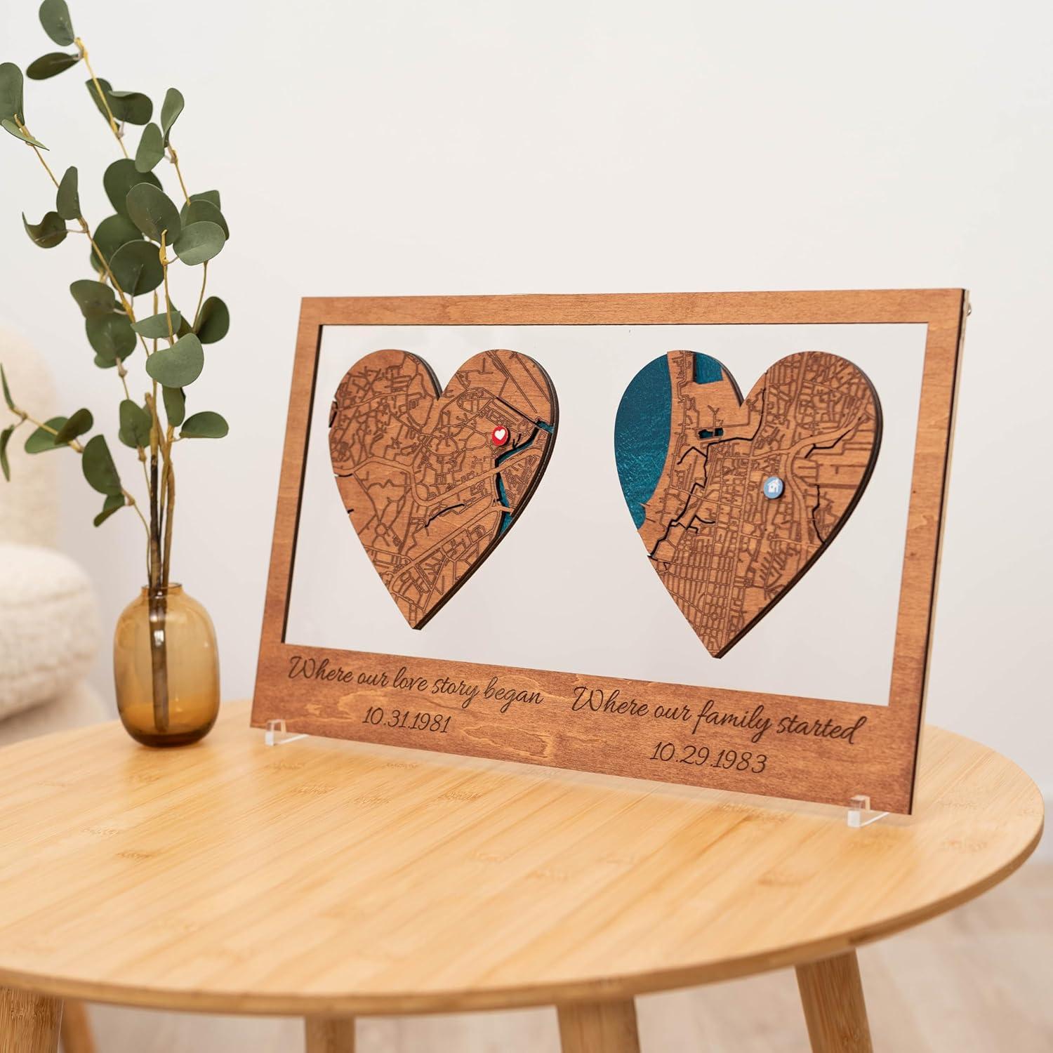 image:imageCustom Our First Date Map Wedding Anniversary Present Gift for Couple Where It All Began Custom Canvas Poster Engagement Gift for Couples Sentimental Gifts for Him Her