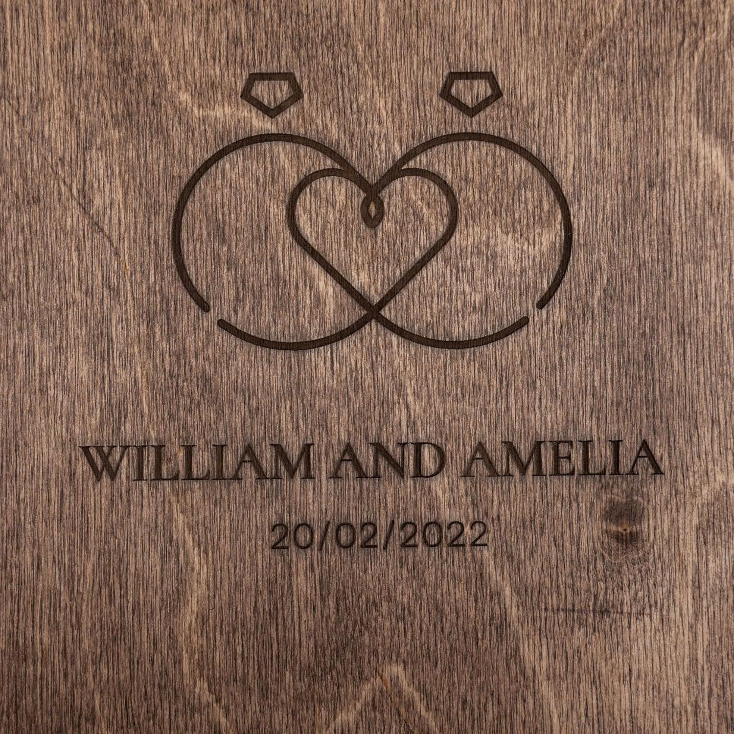image:imageEnjoy The Wood Personalized Wooden Photo Album with Engraving Handmade Scrapbook Album Custom Memory Book for Wedding Family amp Special Moments Photo Book Best Gift for Couple MonogramRings