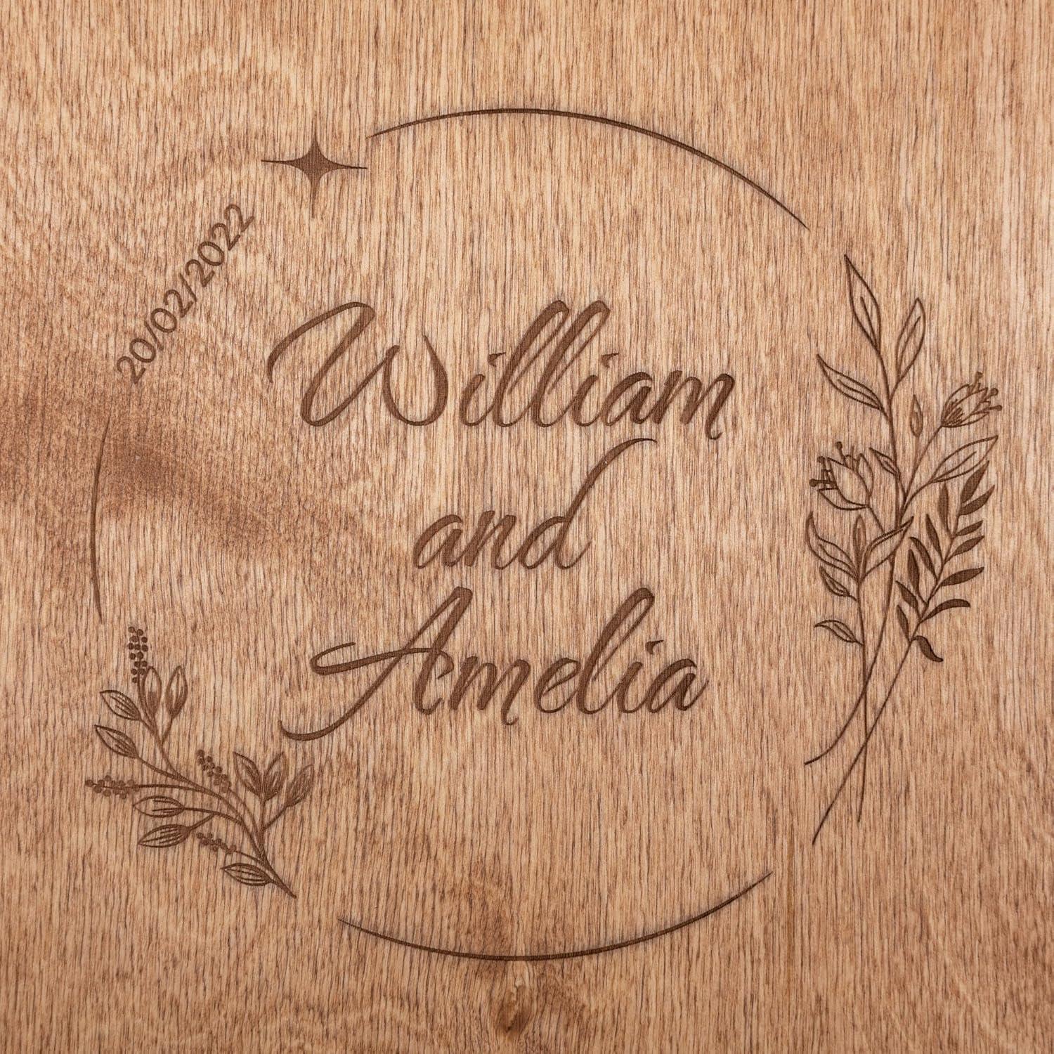 image:imageEnjoy The Wood Personalized Wooden Photo Album with Engraving Handmade Scrapbook Album Custom Memory Book for Wedding Family amp Special Moments Photo Book Best Gift for Couple MonogramWreath