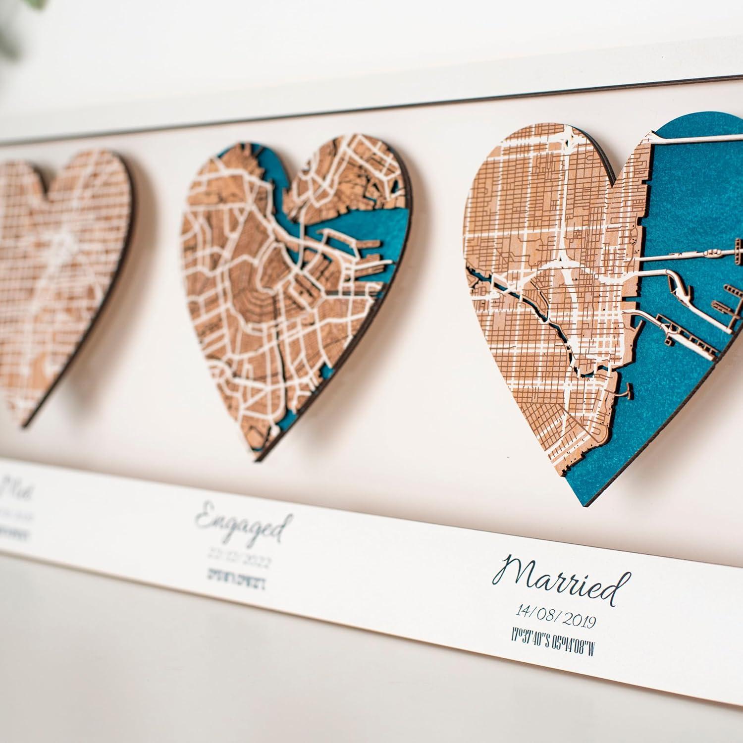 image:imageLocation Map Wooden Framed Wall Art Acrylic City Plan Where It All Began Custom Wedding Anniversary Present Gifts for Couple Personalized Gift