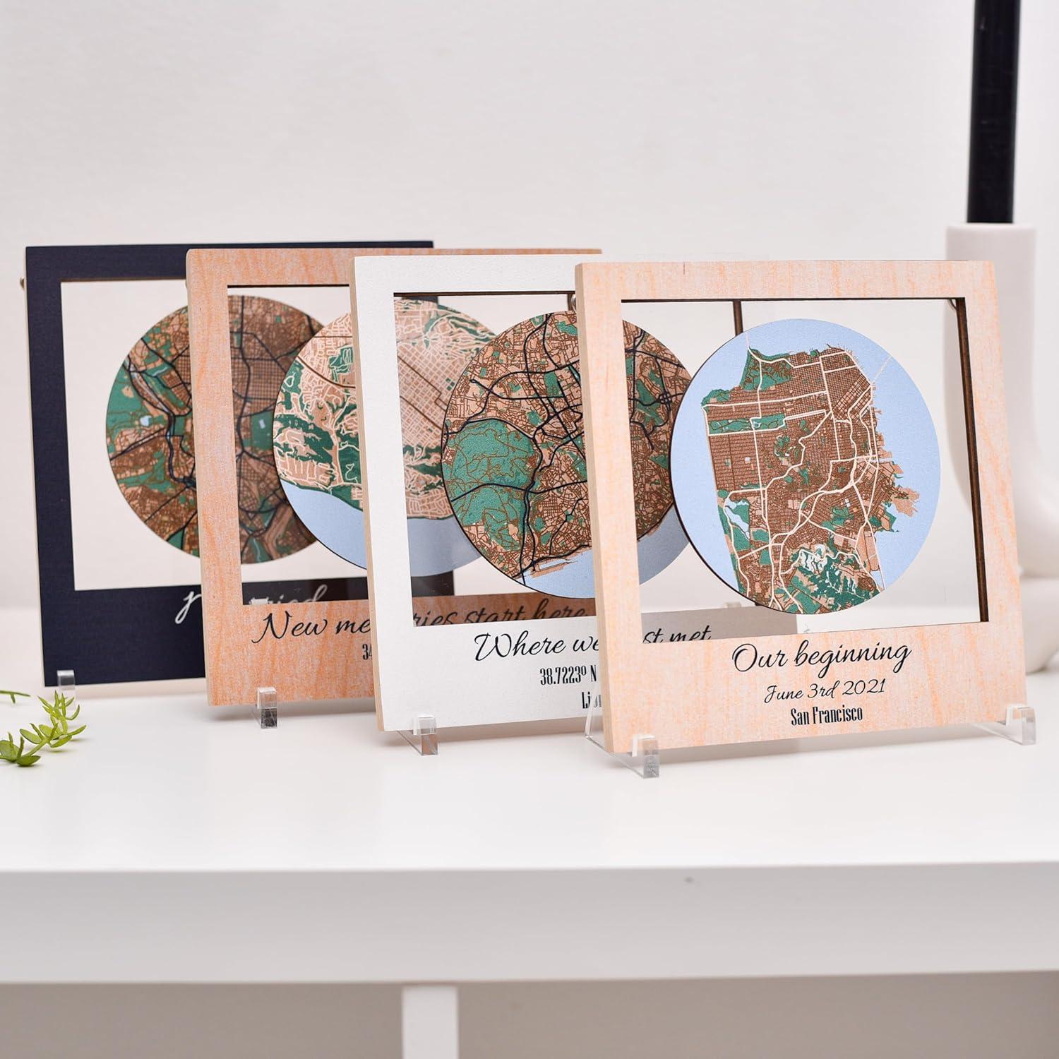 image:imagePersonalized Map Where It All Began Wedding Anniversary Gift for Couple First Date Location Custom City Map Met Engaged Married Gift for Her and Him Valentines Gifts Large 2 Cities WhiteBlack