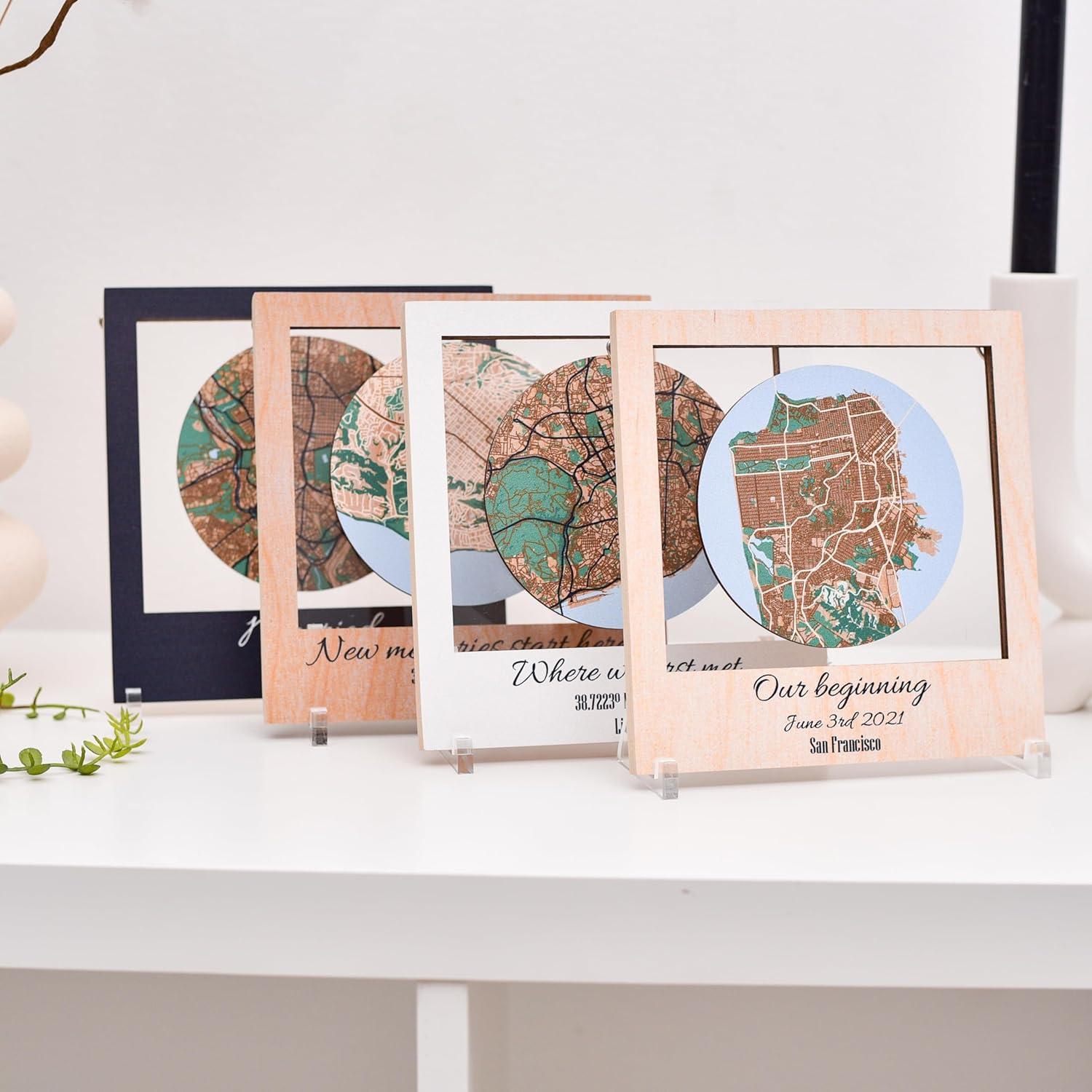 image:imagePersonalized Map Where It All Began Wedding Anniversary Gift for Couple First Date Location Custom City Map Met Engaged Married Gift for Her and Him Valentines Gifts Large 2 Cities WhiteBlack