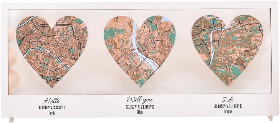 image:imagePersonalized Map Where It All Began Wedding Anniversary Gift for Couple First Date Location Custom City Map Met Engaged Married Gift for Her and Him Valentines Gifts Large 2 Cities WhiteWhite