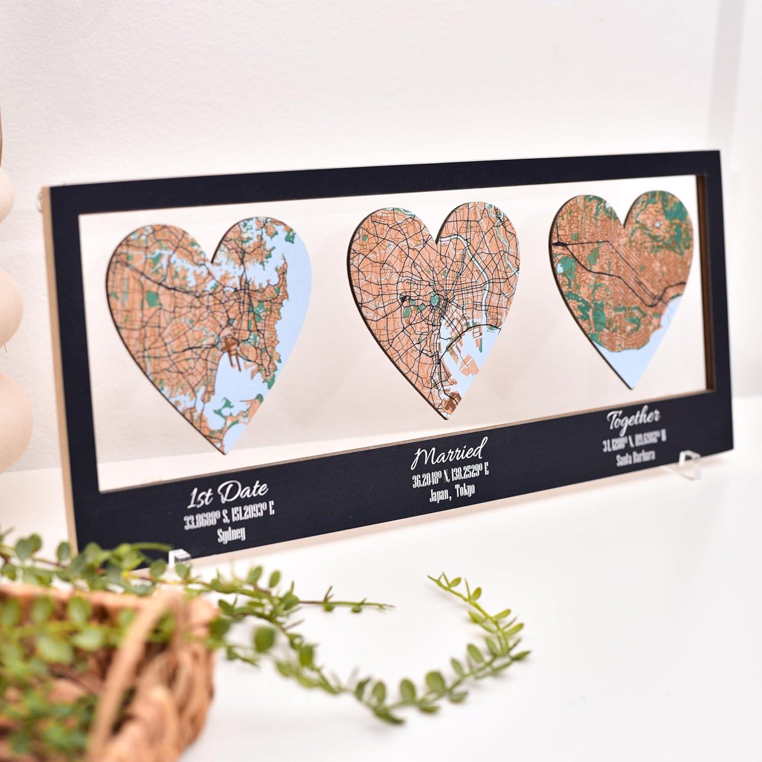 image:imagePersonalized Map Where It All Began Wedding Anniversary Gift for Couple First Date Location Custom City Map Met Engaged Married Gift for Her and Him Valentines Gifts Large 2 Cities WhiteBlack