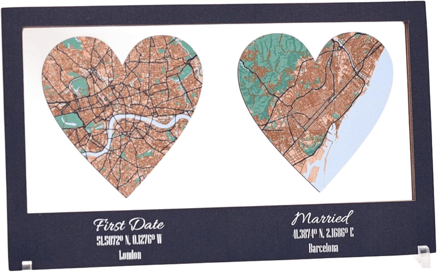 image:imagePersonalized Map Where It All Began Wedding Anniversary Gift for Couple First Date Location Custom City Map Met Engaged Married Gift for Her and Him Valentines Gifts Large 2 Cities WhiteBlack