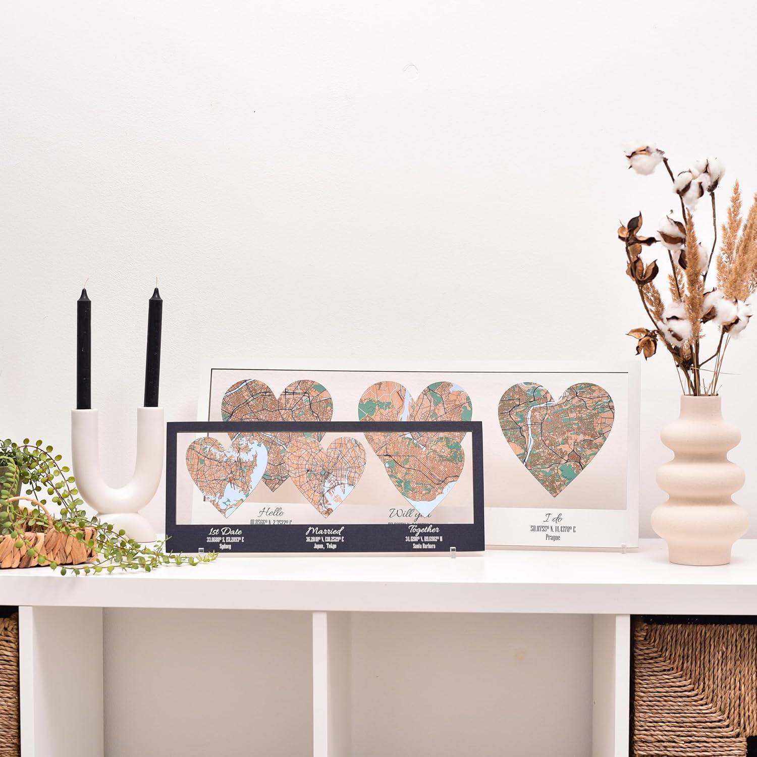 image:imagePersonalized Map Where It All Began Wedding Anniversary Gift for Couple First Date Location Custom City Map Met Engaged Married Gift for Her and Him Valentines Gifts Large 2 Cities WhiteWhite