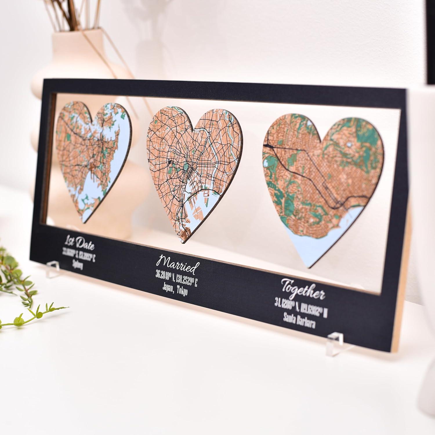 image:imagePersonalized Map Where It All Began Wedding Anniversary Gift for Couple First Date Location Custom City Map Met Engaged Married Gift for Her and Him Valentines Gifts Large 2 Cities WhiteBlack