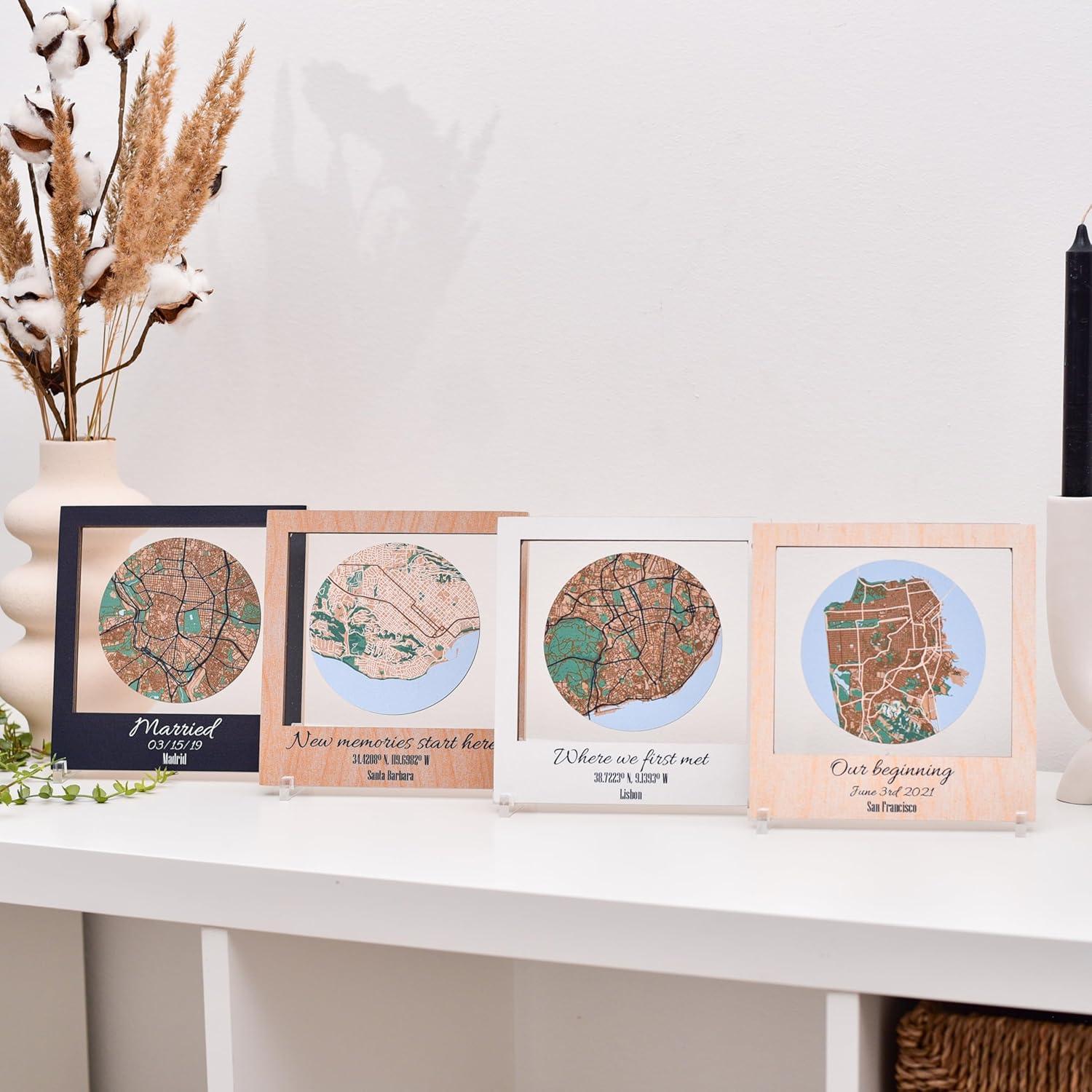 image:imagePersonalized Map Where It All Began Wedding Anniversary Gift for Couple First Date Location Custom City Map Met Engaged Married Gift for Her and Him Valentines Gifts Large 2 Cities WhiteCappuccino