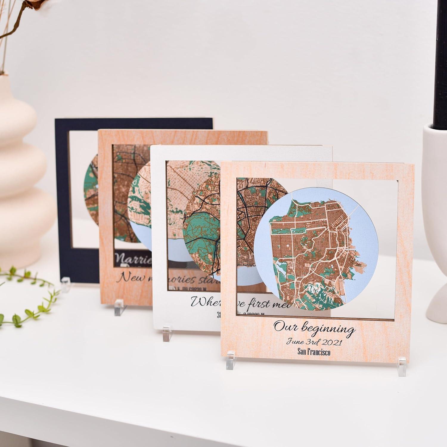 image:imagePersonalized Map Where It All Began Wedding Anniversary Gift for Couple First Date Location Custom City Map Met Engaged Married Gift for Her and Him Valentines Gifts Large 2 Cities WhiteWhite
