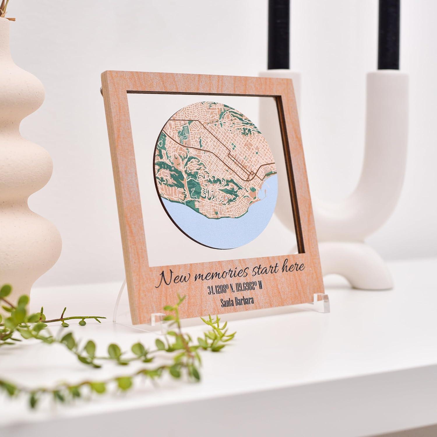 image:imagePersonalized Map Where It All Began Wedding Anniversary Gift for Couple First Date Location Custom City Map Met Engaged Married Gift for Her and Him Valentines Gifts Large 2 Cities WhiteCappuccino